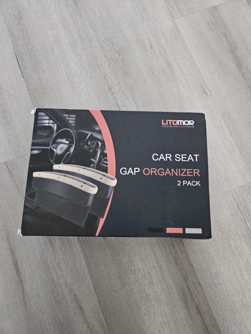 NEW Black & Beige Car Seat Gap Organizer - 2 Pack